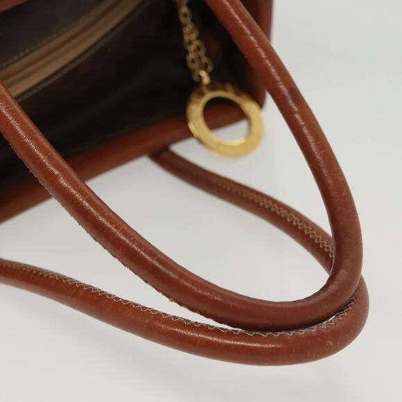 CELINE Macadam Canvas Hand Bag Pvc Leather Brown Gold - Picture 7 of 13
